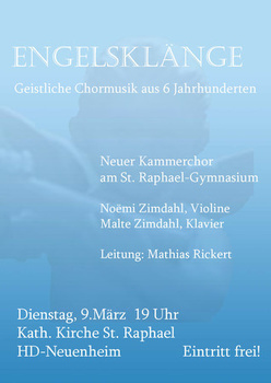 Plakat Engelsklänge 9.März 2009 Mädchenkammerchor Leitung Mathias Rickert