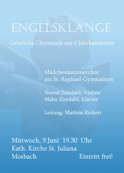 Plakat Mädchenkammerchor Mosbach 2009 Leitung Mathias Rickert